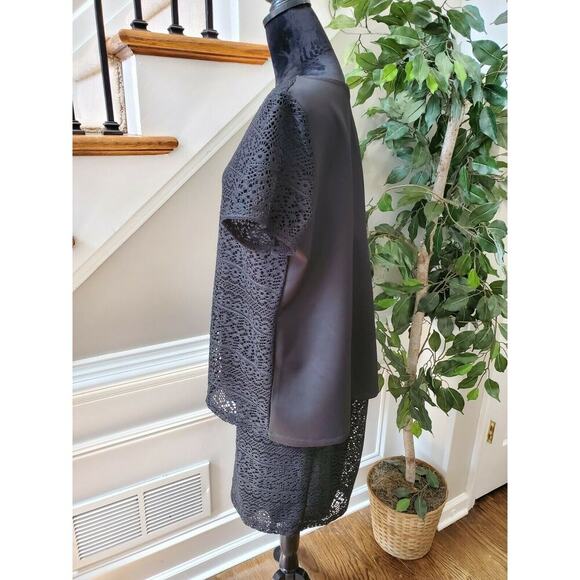 Vintage Ultra Teeze Black Polyester Short Sleeve Top & Skirt 2 Piece Suit 2X - Picture 5 of 7